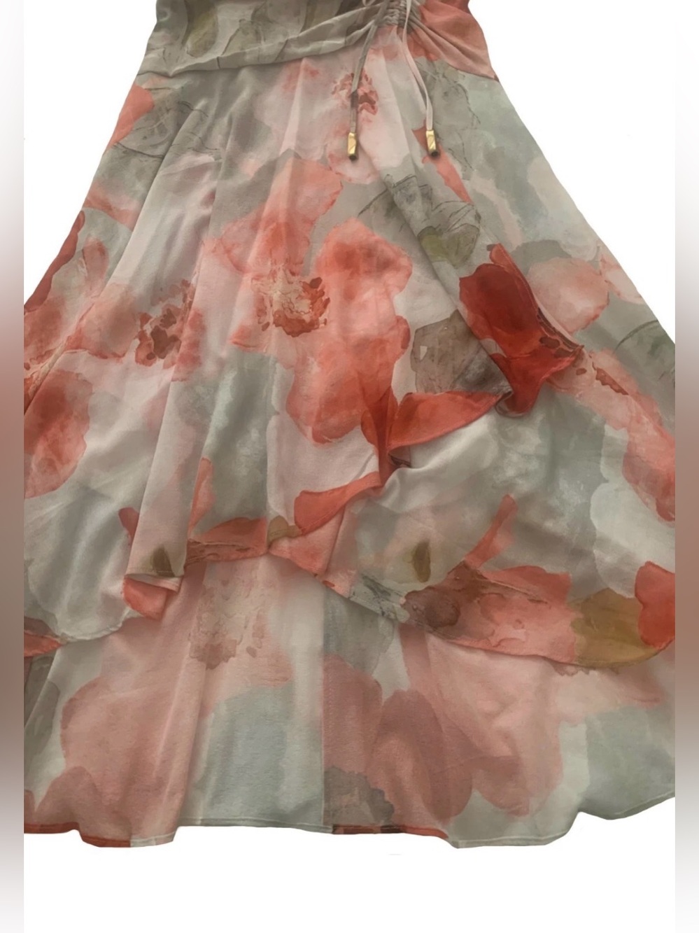 NEW Women's Size 8 Donna Karan NY Floral Chiffon A Line Dress Pinks $159 - Picture 11 of 15